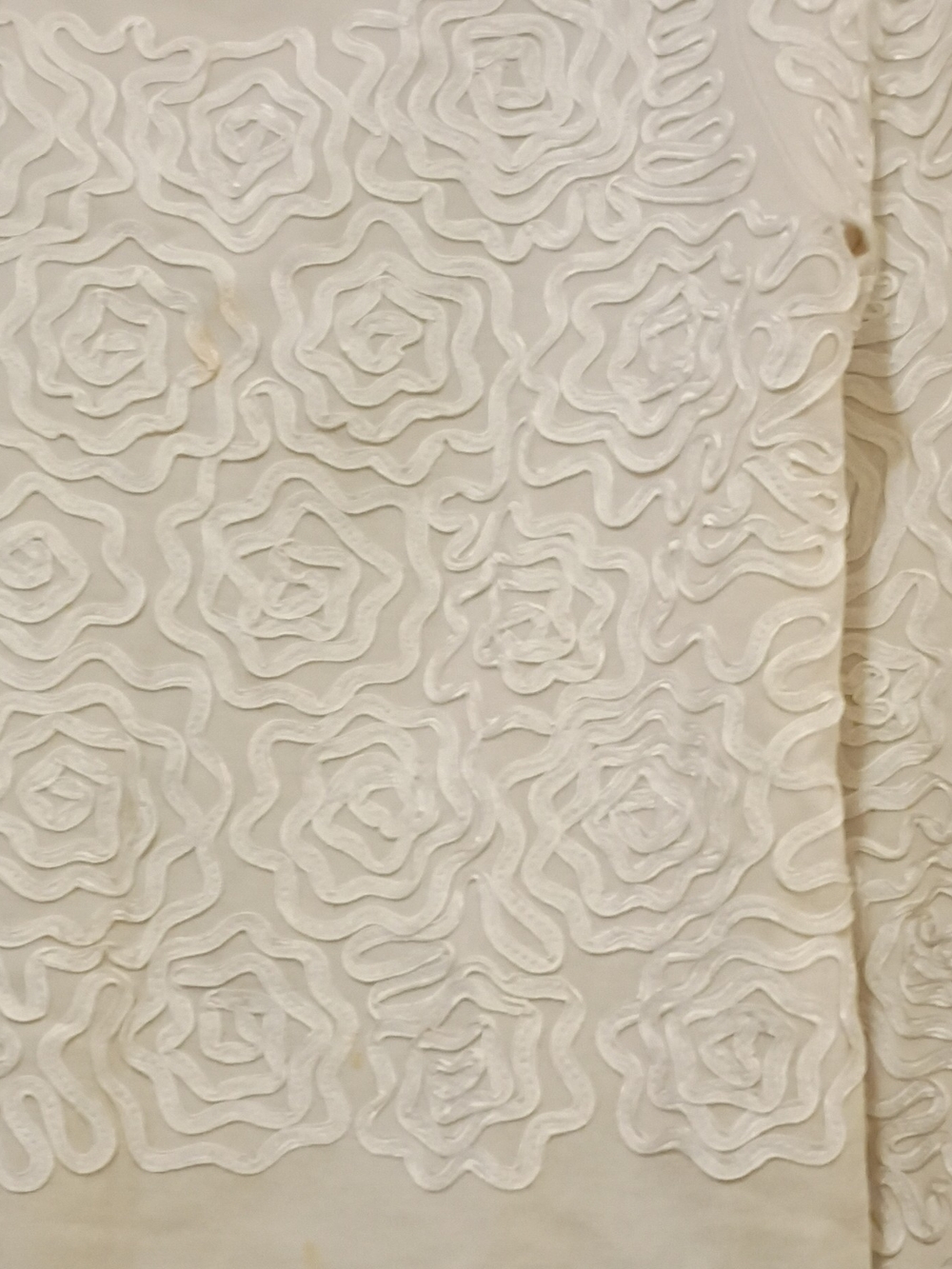 Bloomingdale's Cream 3D Floral Appliqué Cardigan